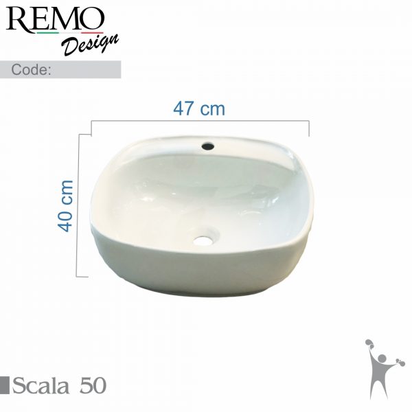 کاسه-روشویی-رو سنگی-رو-کابینتی-با-جای-شیر-رمو-دیزاین-مدل-اسکالا-50-Scala-50-ابعاد