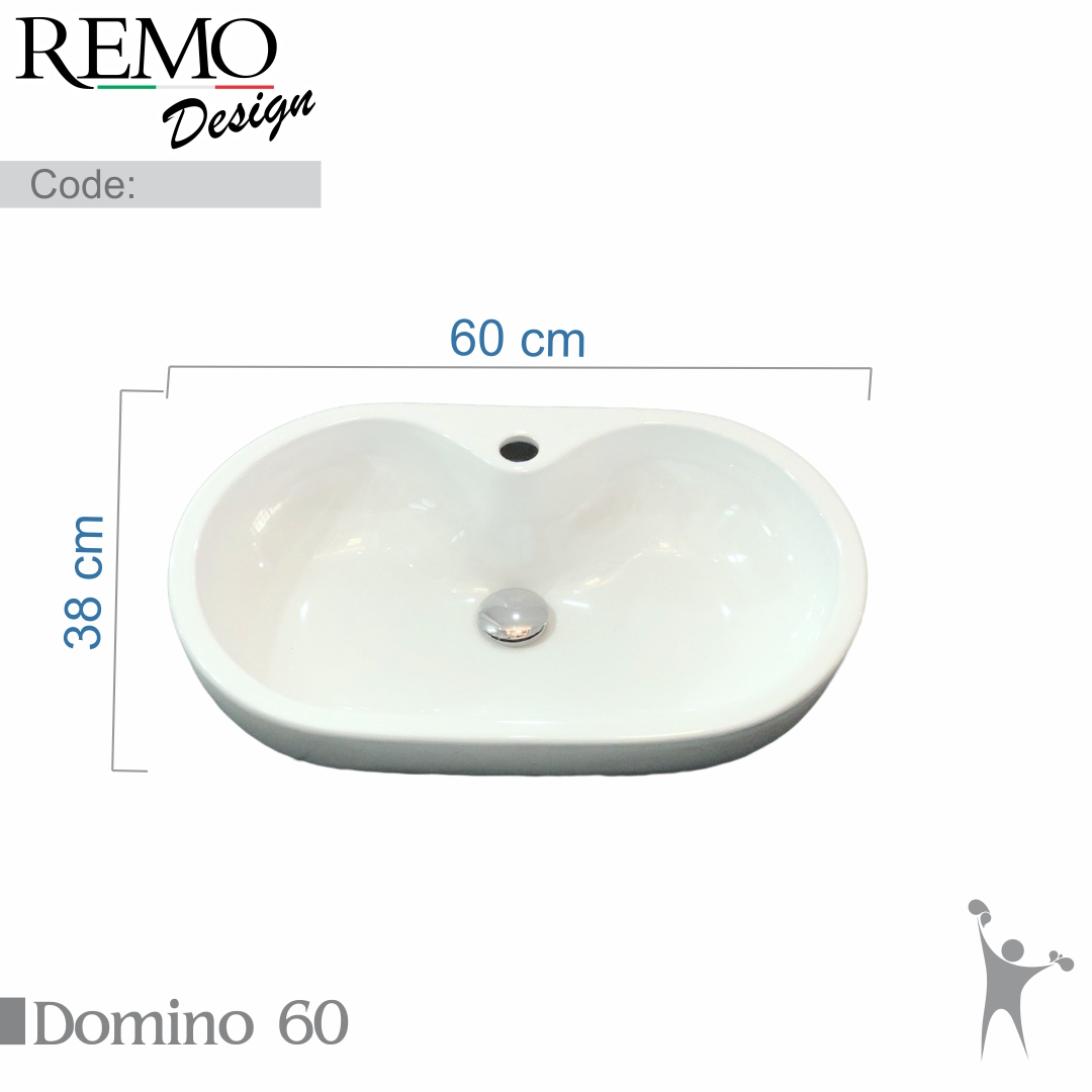 کاسه-روشویی-رو سنگی-رو-کابینتی-با-جای-شیر-رمو-دیزاین-مدل-دومینو-Domino-ابعاد